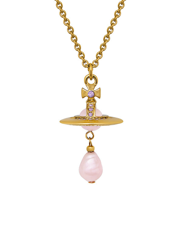 Vivienne Westwood - Aleksa pendant necklace in gold and pearl light amethyst crystal - 2