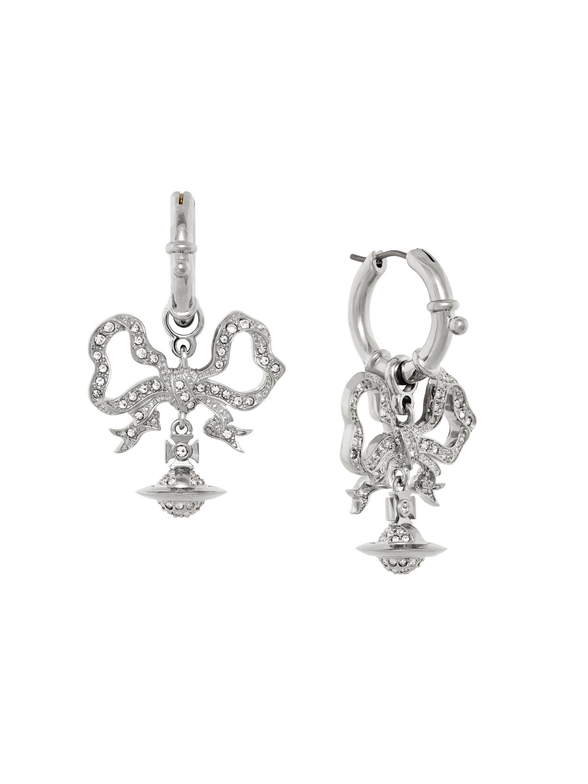 Vivienne Westwood Platinum/White CZ Ofelia Earrings |Hurleys VIVIENNE Westwood authentic white earrings display picture 1