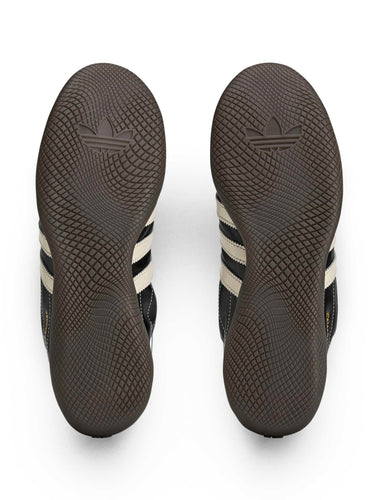 Wales Bonner x Adidas Karintha OG in Core Black Wonder White Lush Blue rubber outsole detail, bottom view – Wales Bonner x Adidas SS26