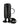 My Cilinder Friend Bag in Comb. I Black by Walter Van Beirendonck, side view of black leather cylindrical bag with sculptural footed base, detachable shoulder strap, white circle appliques and red logo charm