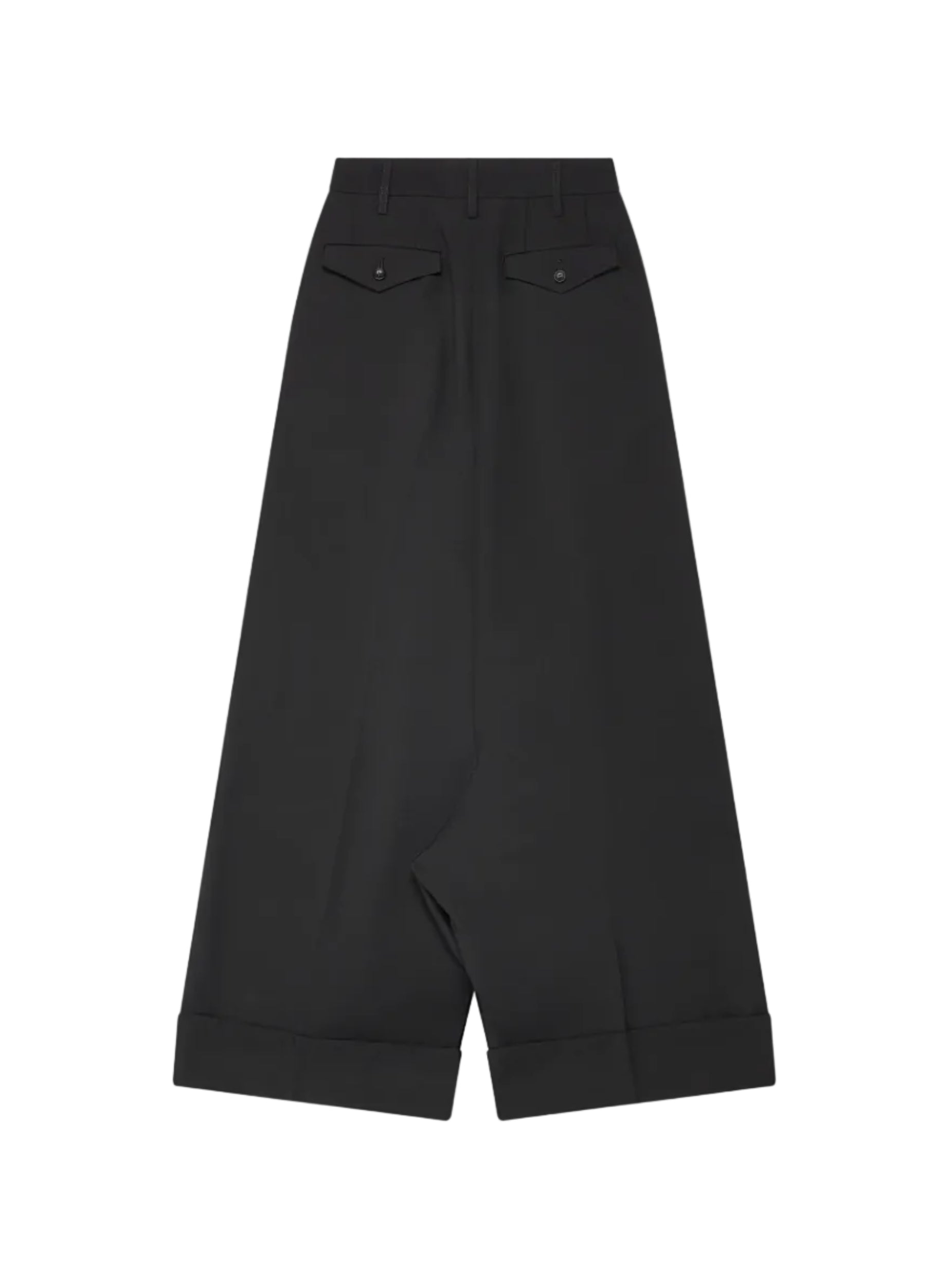 Junya Watanabe black wide-leg trousers with dual pleats