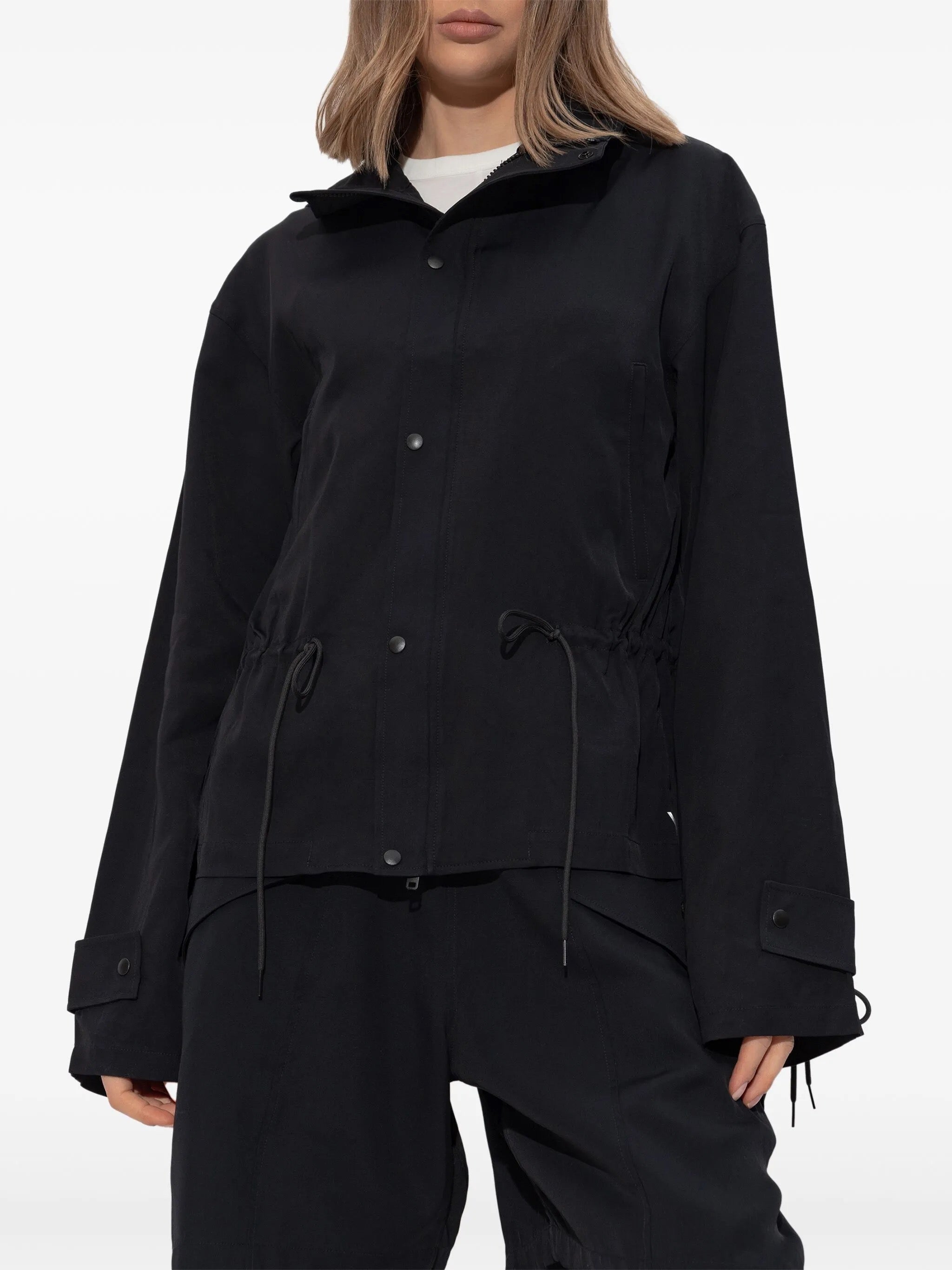 Rayon Twill Hooded Top in Black from Y-3