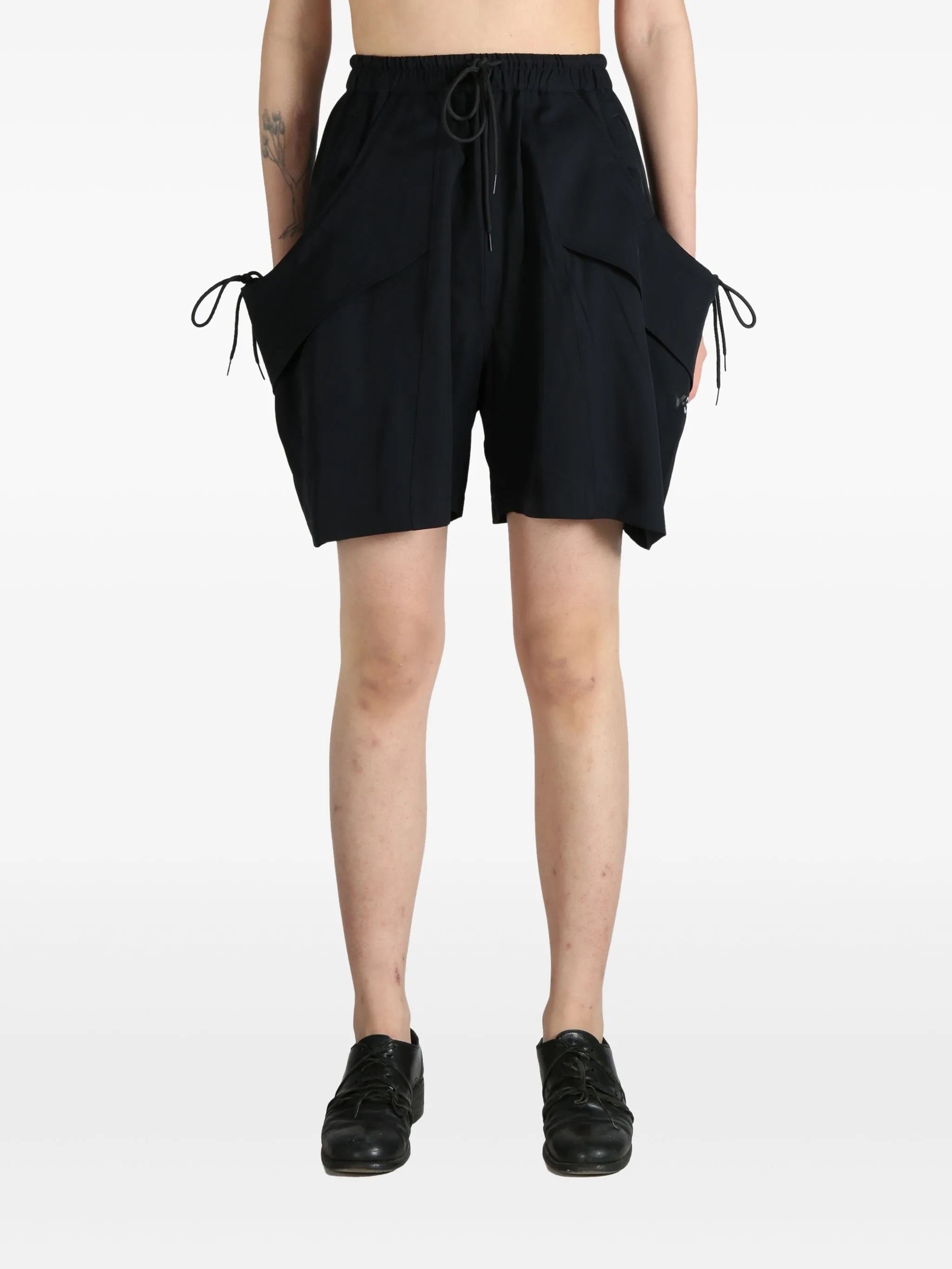 Rayon Twill Shorts in Black from Y-3