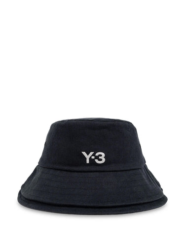 Y-3 3-Stripes Bucket Hat in Black