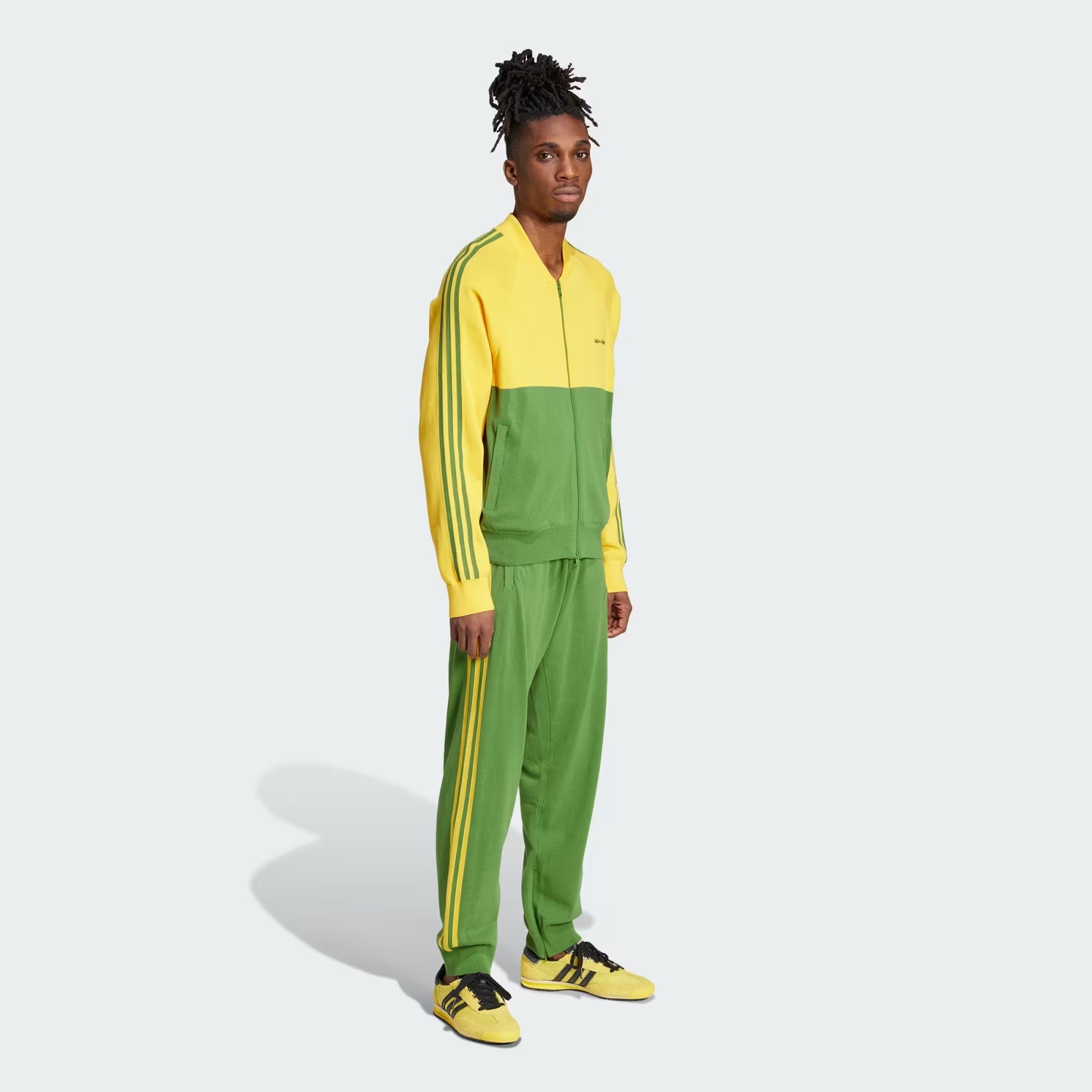 adidas Originals Wales Bonner - knit track top is yellow and green - 4