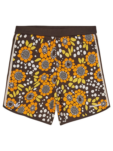 Knit Floral Shorts in Black and Orange andWhite from adidas Originals x Wales Bonner