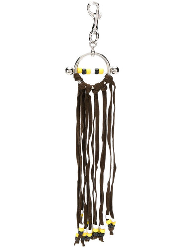 Disc Key Ring w/ Beaded Fringing - Silver/Citrus-[-JW Anderson-1