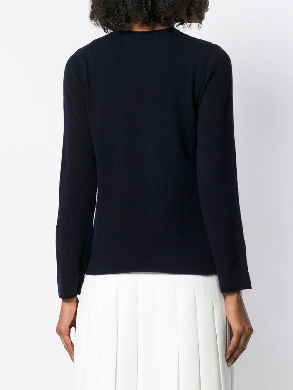 Womens Crewneck Pullover Red Heart - Navy-[-Comme des Garçons Play-4