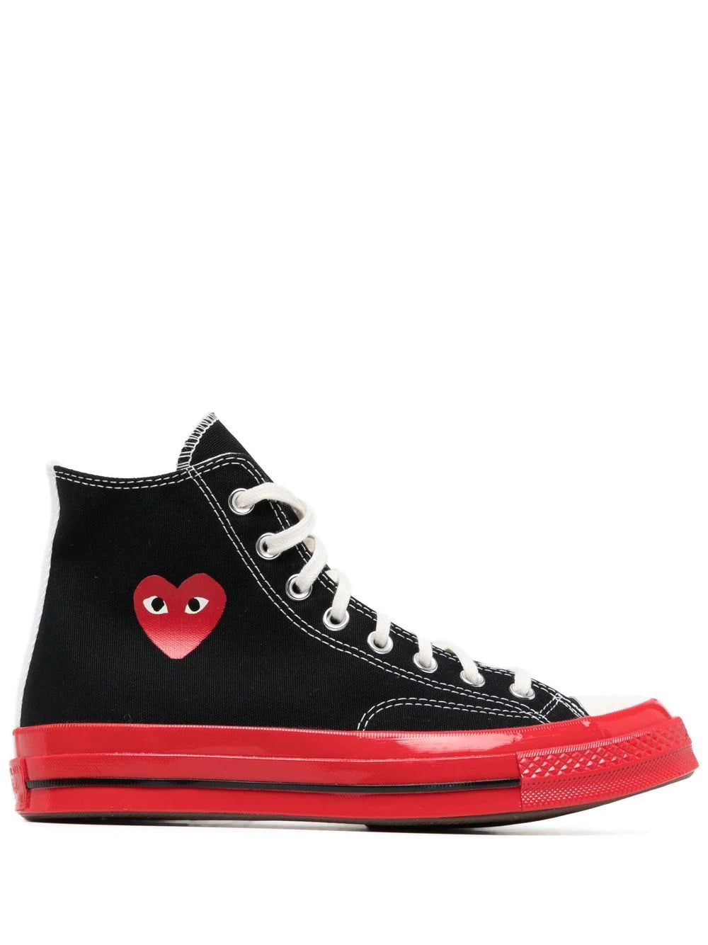Draaien liefdadigheid Bijdrager Converse x CDG Play - High 'Chuck Taylor' Sneaker Red Sole in Black –  Henrik Vibskov Boutique