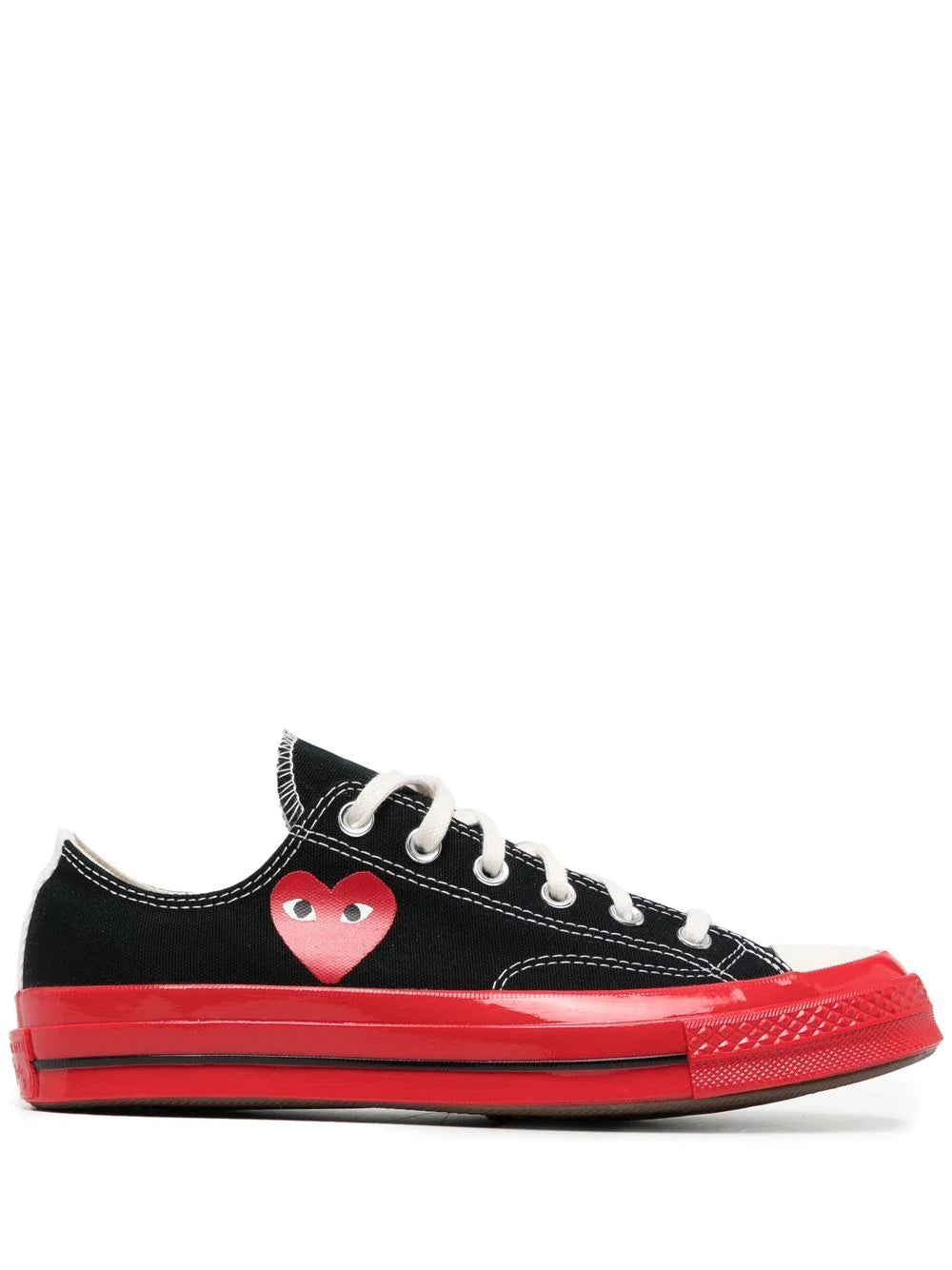Afvige Forekomme måle Converse x CDG Play - Low 'Chuck Taylor' Sneaker Red Sole in Black – Henrik  Vibskov Boutique