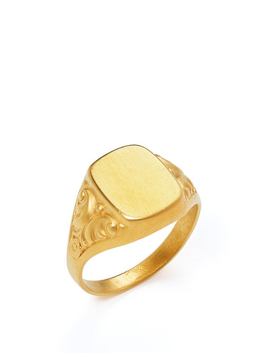 Flora Signet Ring - Gold Plated-[-Edith Hegedüs-1