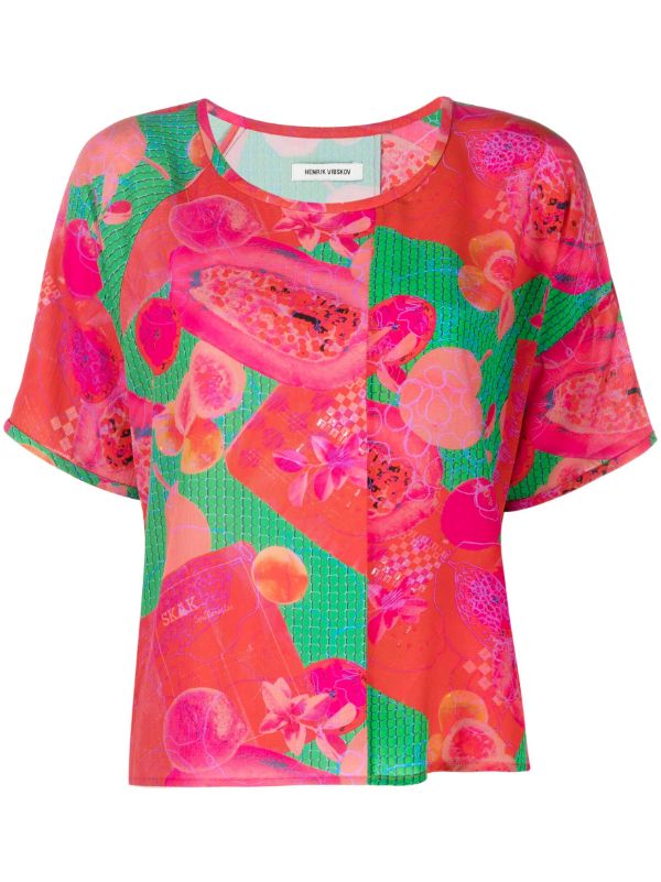 Henrik Vibskov Smooth silk blouse in Pink Green Kitchen Table - 1