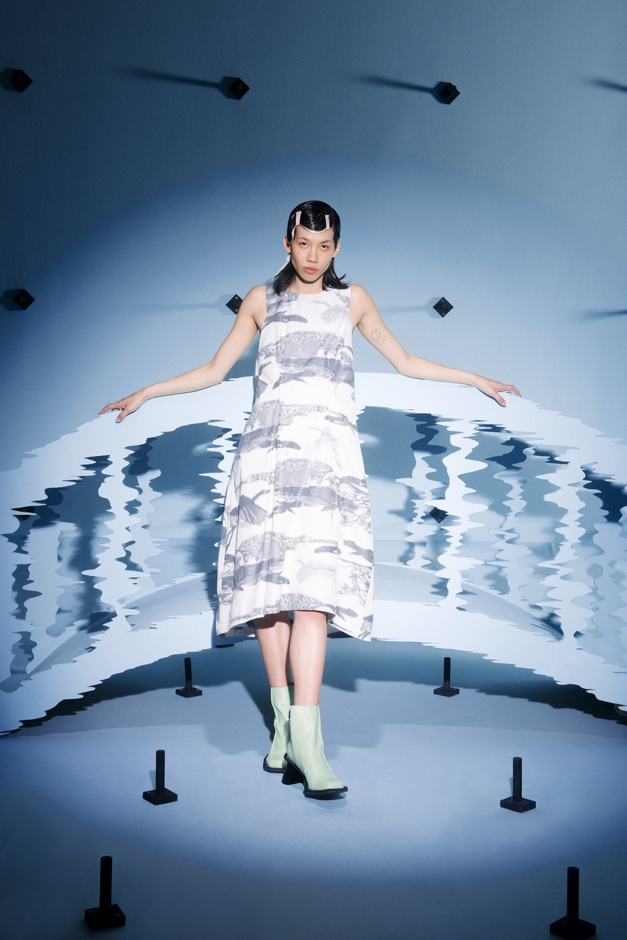 New Free Dress - Black White Ikat-[-Henrik Vibskov-3