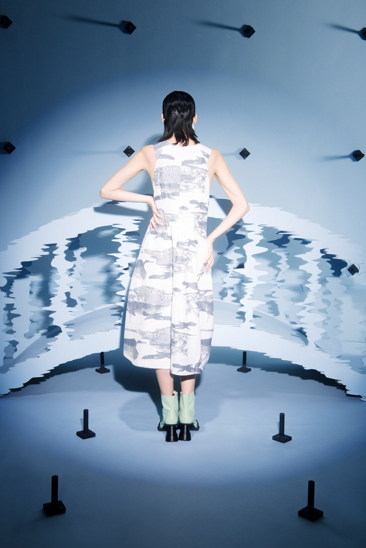 New Free Dress - Black White Ikat-[-Henrik Vibskov-4