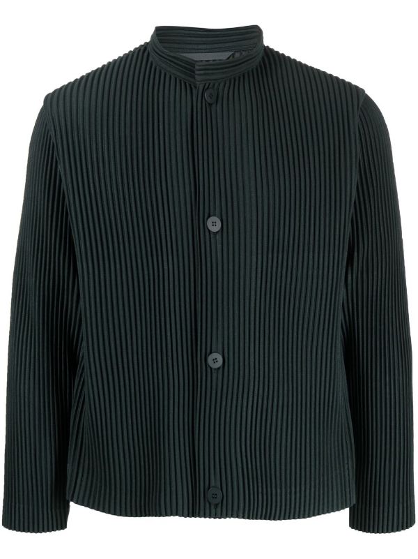 Tailored Pleats Jacket - Dark Green