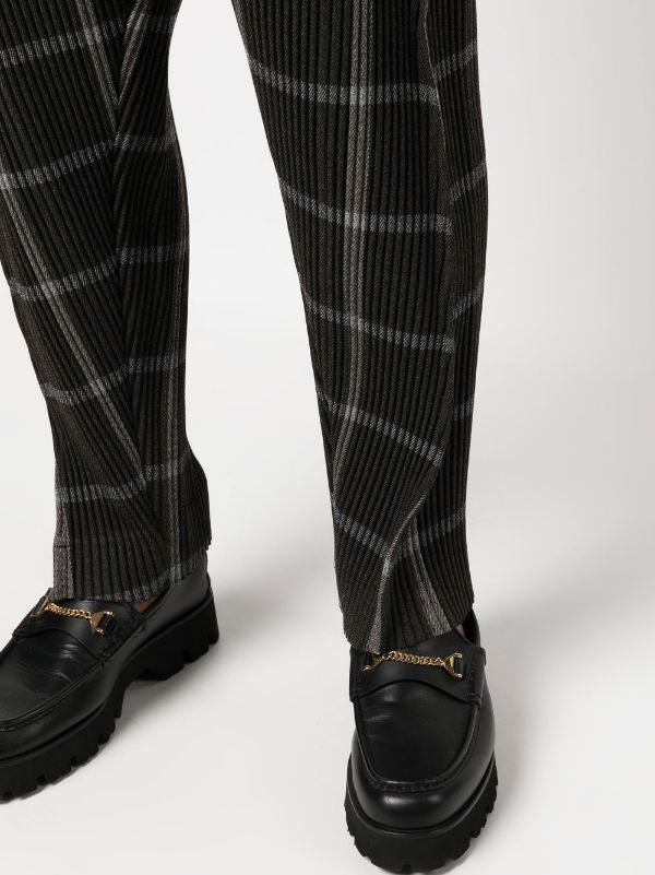 Tweed Pleats Pants - Black Check