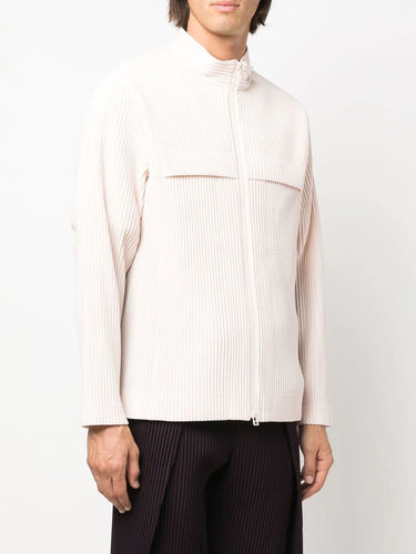 Zipped Jacket - Pink Ivory-[-Issey Miyake Homme Plisse-3