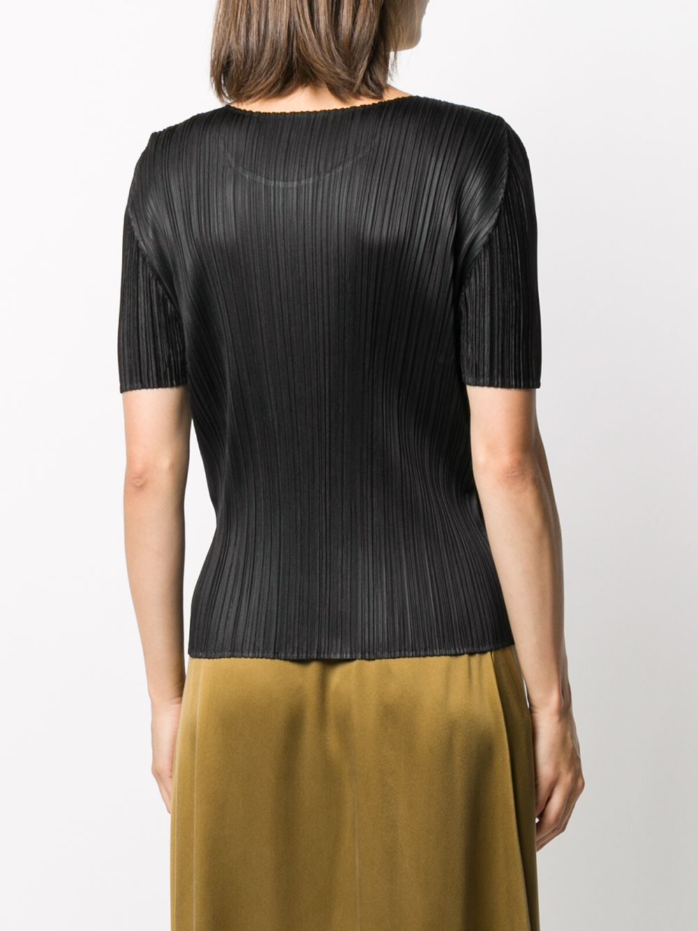 Short Sleeve Top - Black-[-Issey Miyake Pleats Please-4
