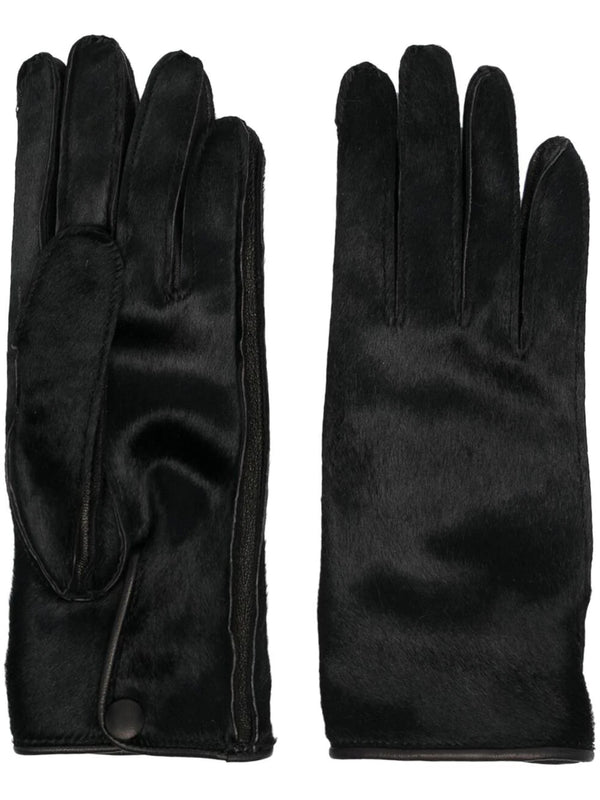 Pony Hair Gloves - Black