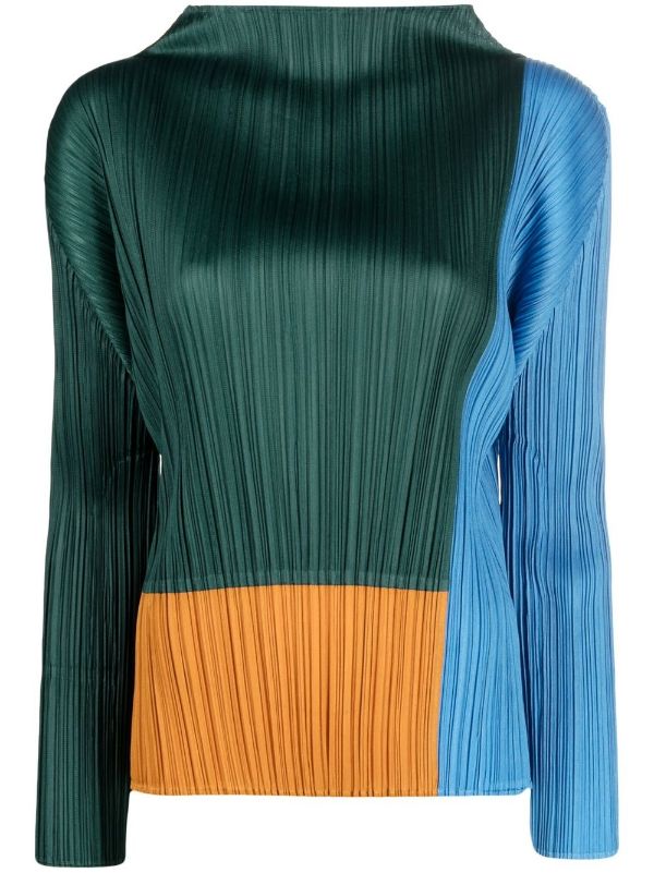 Ensemble Colour Block Top - Dark Green