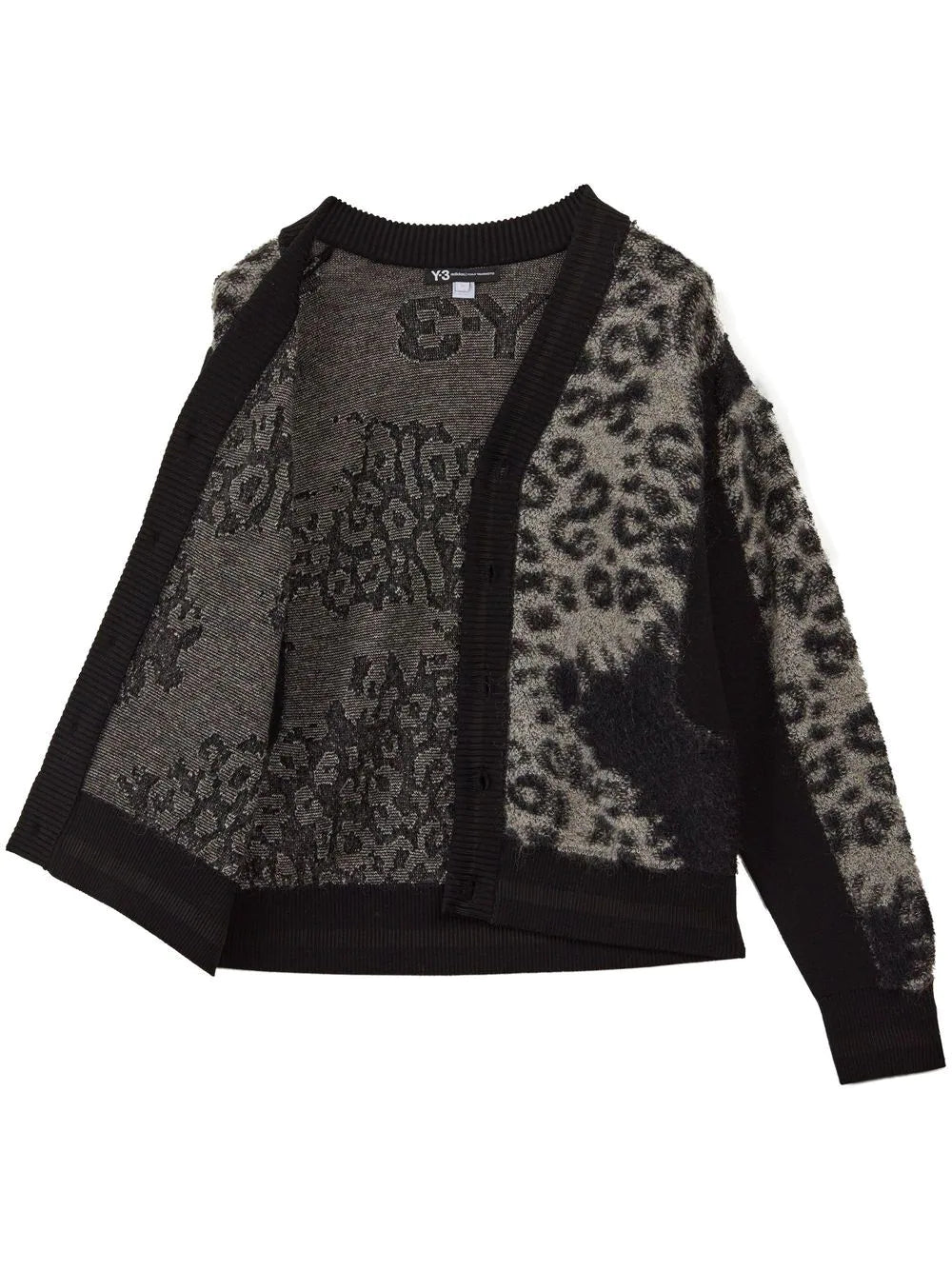 Y-3 | Leopard Knit Cardigan in Black/Leo | Henrik Vibskov Boutique