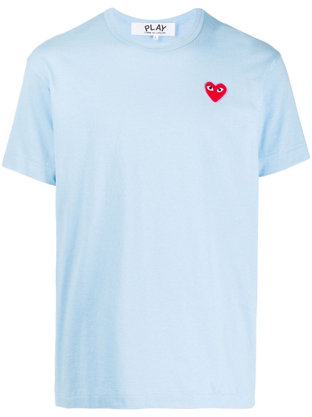 Comme Des Garcons PLAY T-Shirt Blue Heart Logo, White