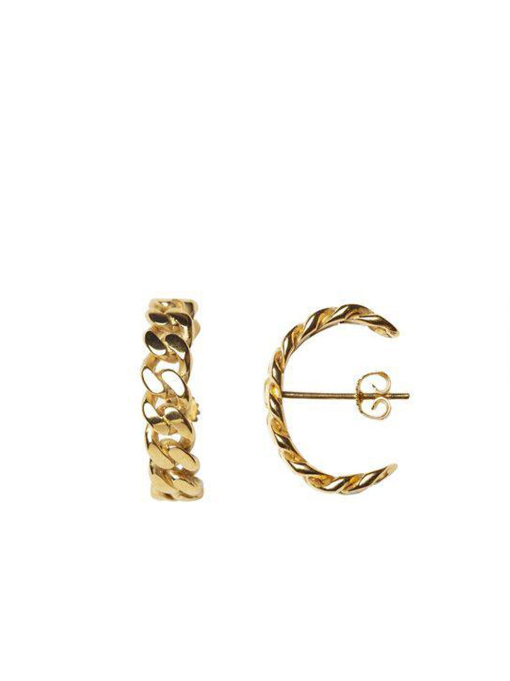 Elsa Half Hoop Chain Earring - Gold