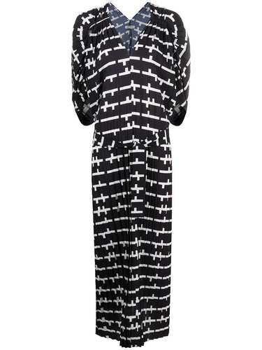 Jelly Dress Plissé - Black and White Matches-[-Henrik Vibskov-1