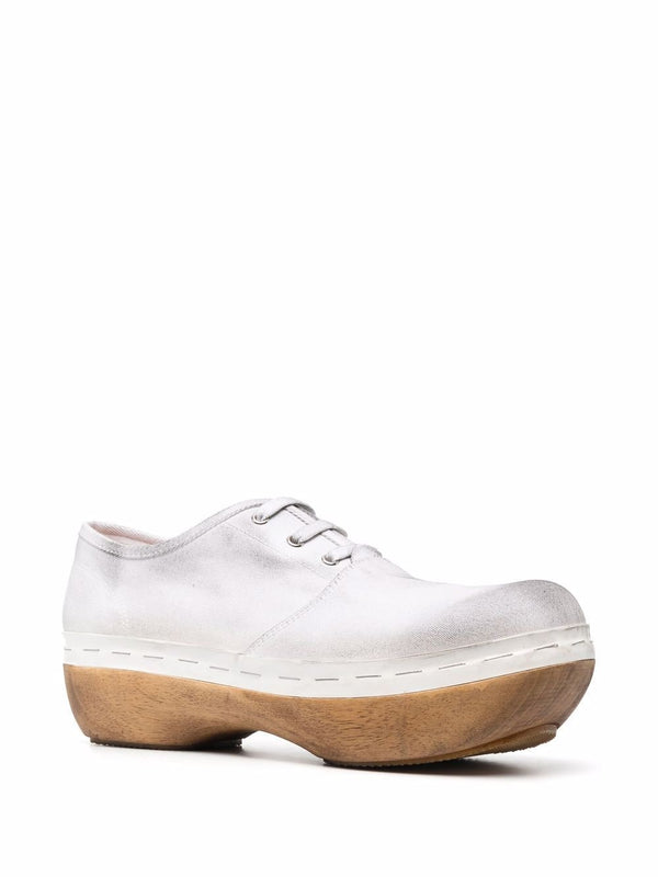 Lace Up Clogs - White