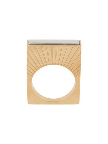 engraved two-tone ring - Gold/Silver-[-Maison Margiela-1