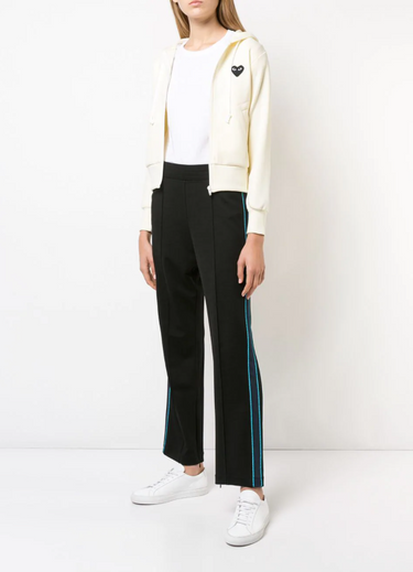 Womens Zipped Hoodie Black Heart - Ivory-[-Comme des Garçons Play-2