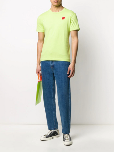 Mens Short Sleeve Tee Red Heart - Green-[-Comme des Garçons Play-3