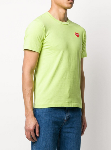 Mens Short Sleeve Tee Red Heart - Green-[-Comme des Garçons Play-2