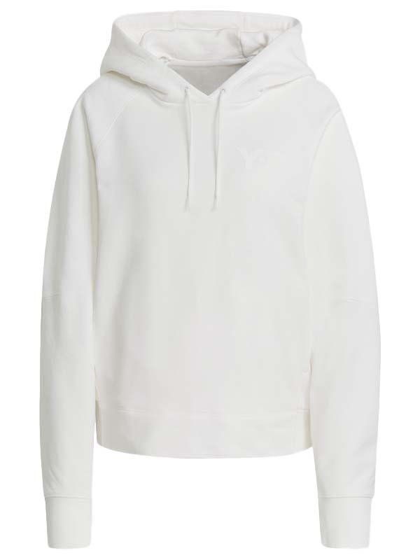 Y-3 Chest Logo Hoodie in Core White - Henrik Vibskov Boutique