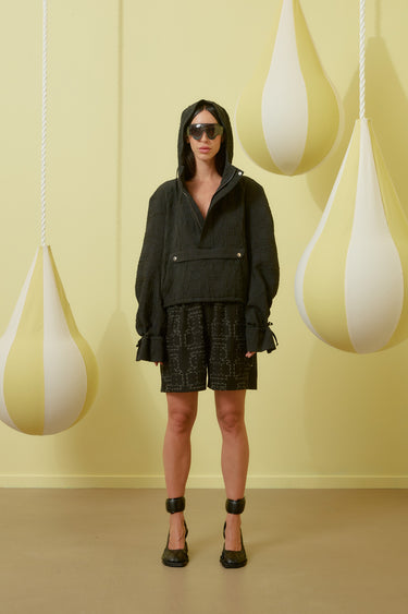 Henrik Vibskov - Waybill shorts in Black Punched Boxes - 3