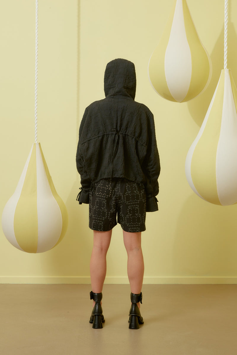 Henrik Vibskov - Waybill shorts in Black Punched Boxes - 4