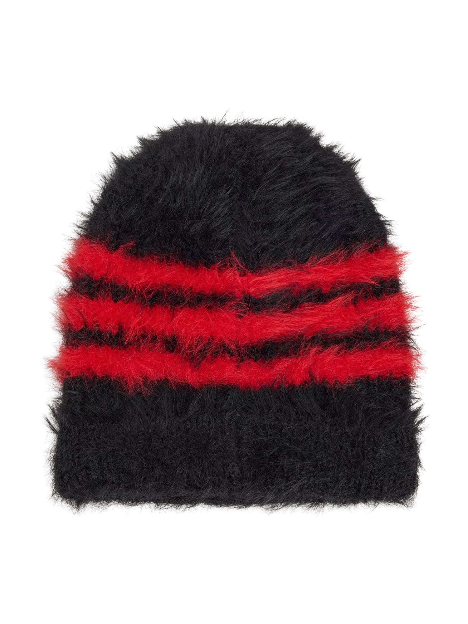 Y-3 3-Stripes Beanie in Black / Scarlet back view