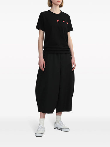 Unisex 3 Heart Short Sleeve T-shirt - Black-[-Comme des Garçons Play-3