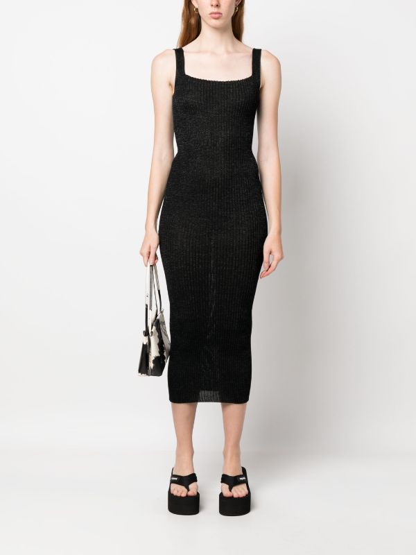 A. Roege Hove P-AW23 Emma Square Neck Dress in Black 