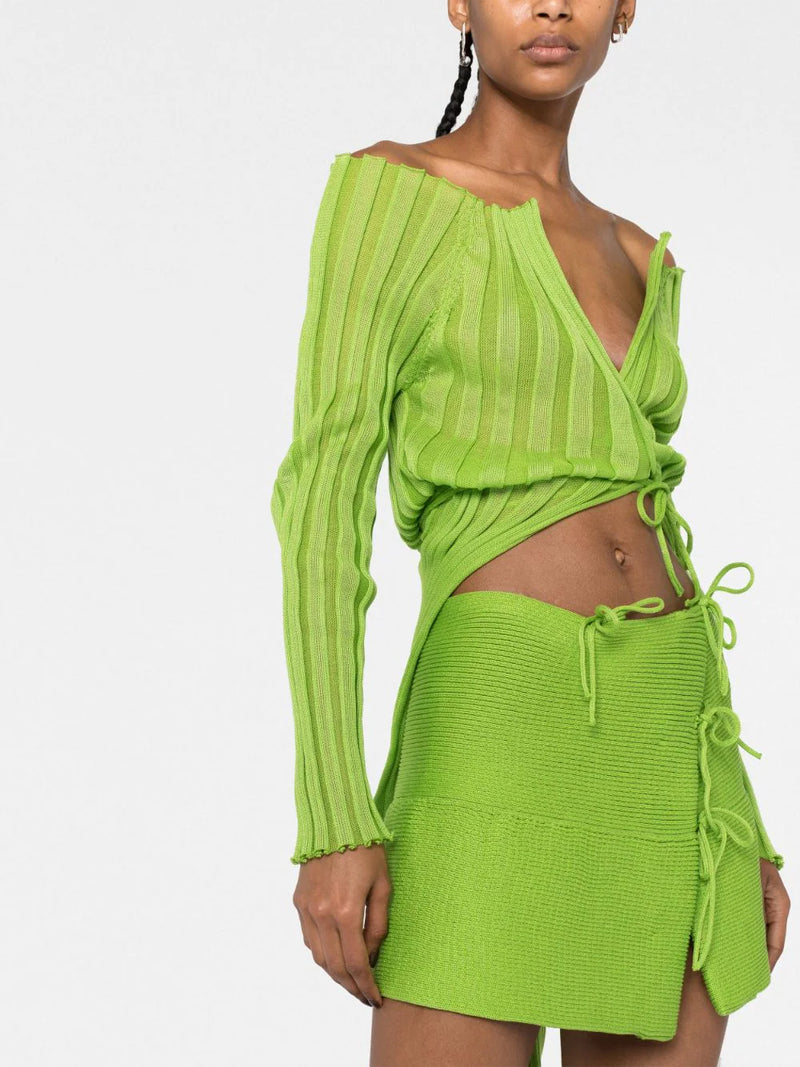 A. Roege Hove Emma Flared Mini Skirt in Apple Green Henrik