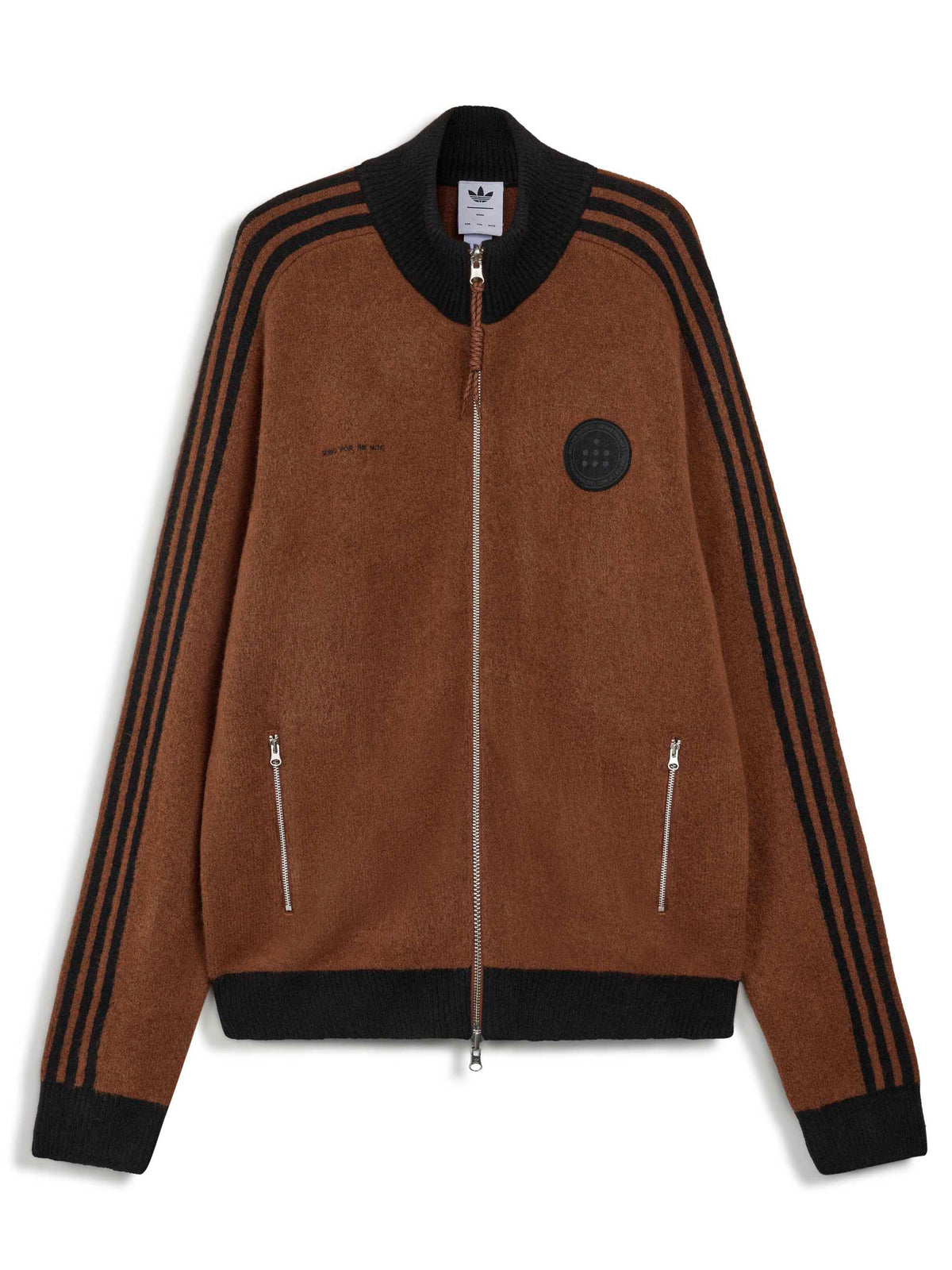 Adidas x Song for the Mute ADI008 Knit Jacket in Pre Brown, front view