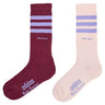 WB Three Stripes Socks - Maroon / Wonqua-[-Adidas x Wales Bonner-1