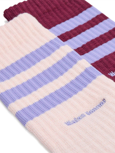 WB Three Stripes Socks - Maroon / Wonqua-[-Adidas x Wales Bonner-2
