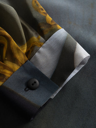 Big Shirt in Print F White Roses from Anntian