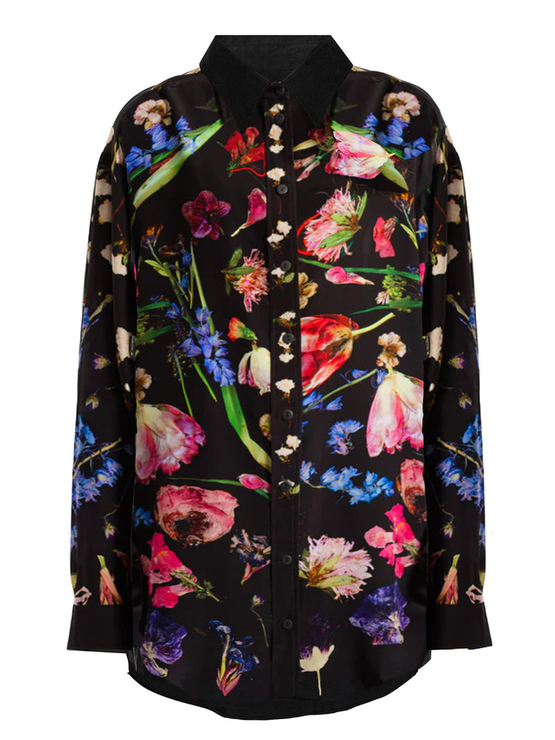 Anntian │ Big Shirt in Print I-Pressed Flowers