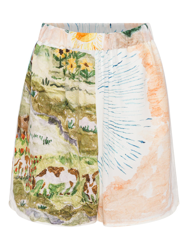 Anntian - silk shorts in print M - 1