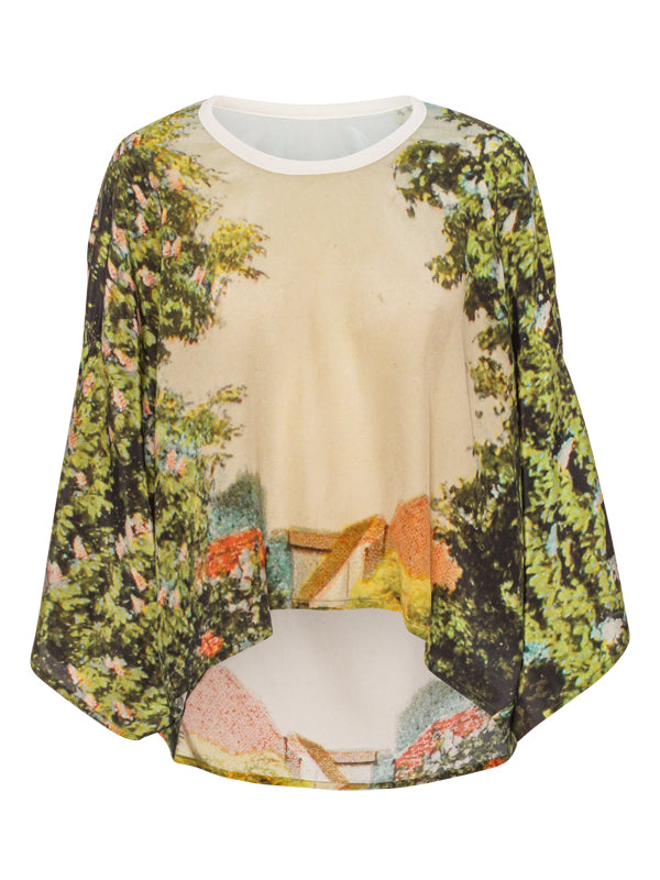 Anntian - silk sweatshirt wide in print F - 1