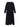 Front view of the Black Crane Tradi Dress in dark navy corduroy, featuring a square boat neckline, long sleeves, a long straight skirt, and a straight hem.