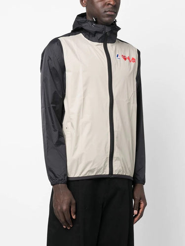 Unisex K-Way Double Colours Cagoule - Beige/Black-[-Comme des Garçons Play-3