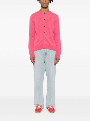 Unisex Cardigan Red Heart in Pink from Comme des Garçons Play